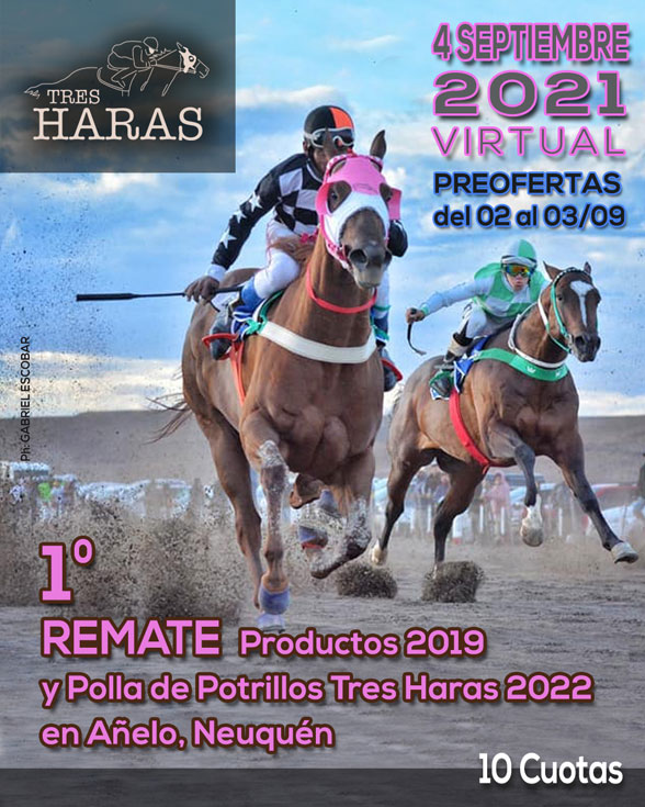 1er. Remate Productos 2019 y Polla de Potrillos Tres Haras 2022 en Añelo, Neuquén