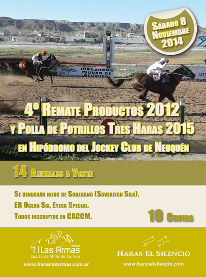 4to. Remate Productos 2012 y Polla de Potrillos Tres Haras 2015 en Neuquen